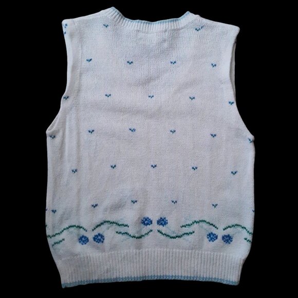 Herman Geist Preppy Embroidered Sweater Vest Linen Cotton Vintage Hong Kong - Picture 3 of 9